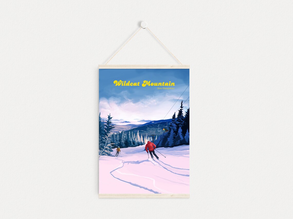 Wildcat Mountain Ski Resort Vintage Travel Poster - Image 3