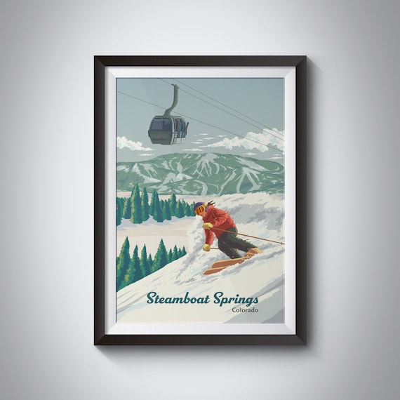 Steamboat Springs Vintage Ski Resort Travel Poster