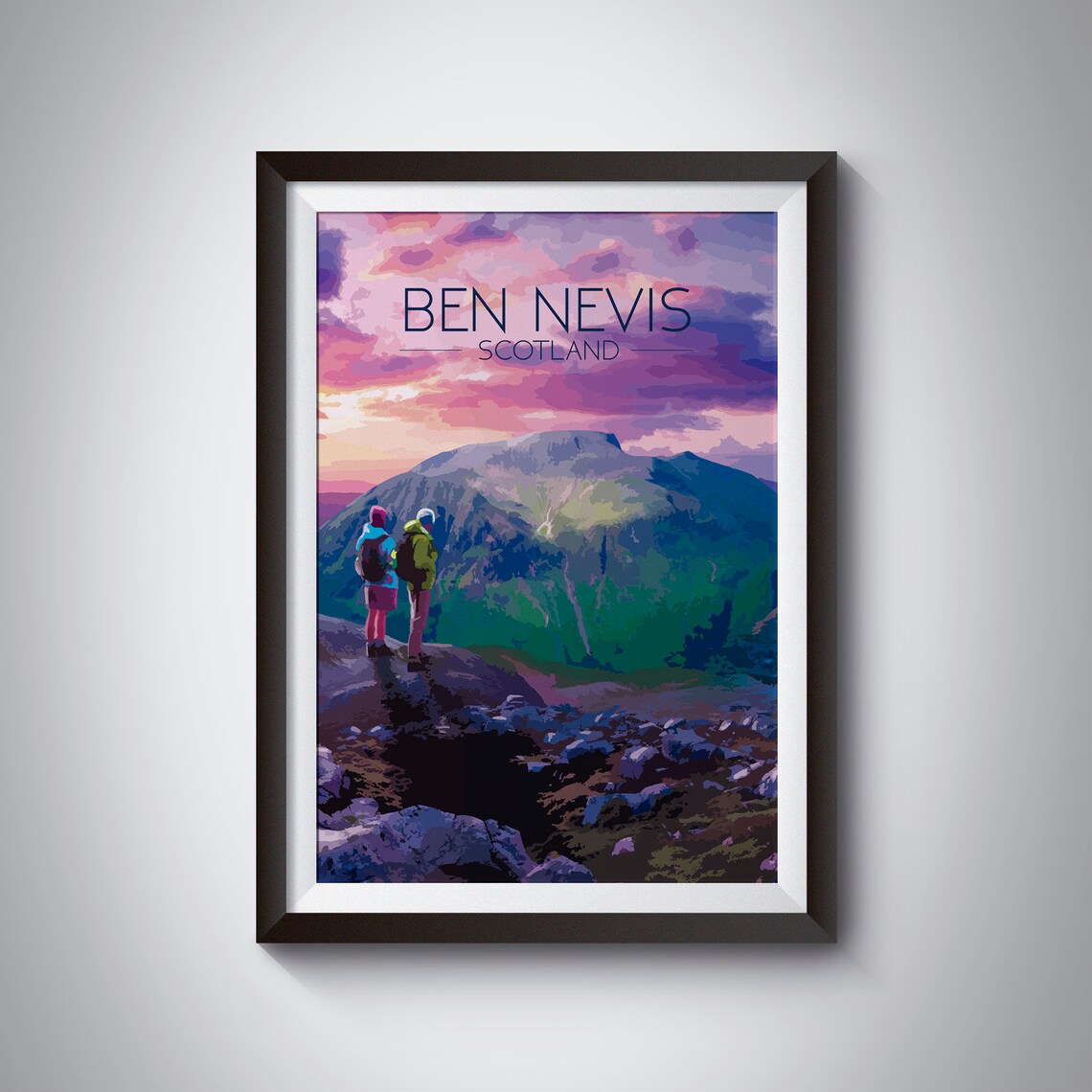 Ben Nevis Poster Print, Scotland Mountain Landscape