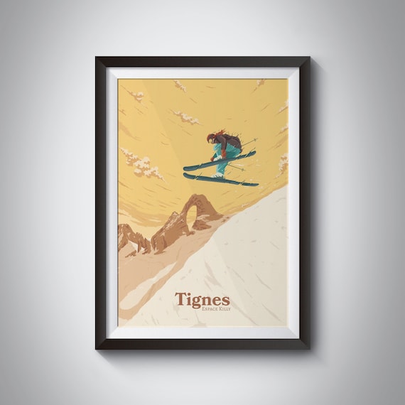 Tignes Ski Resort Travel Poster, French Alps