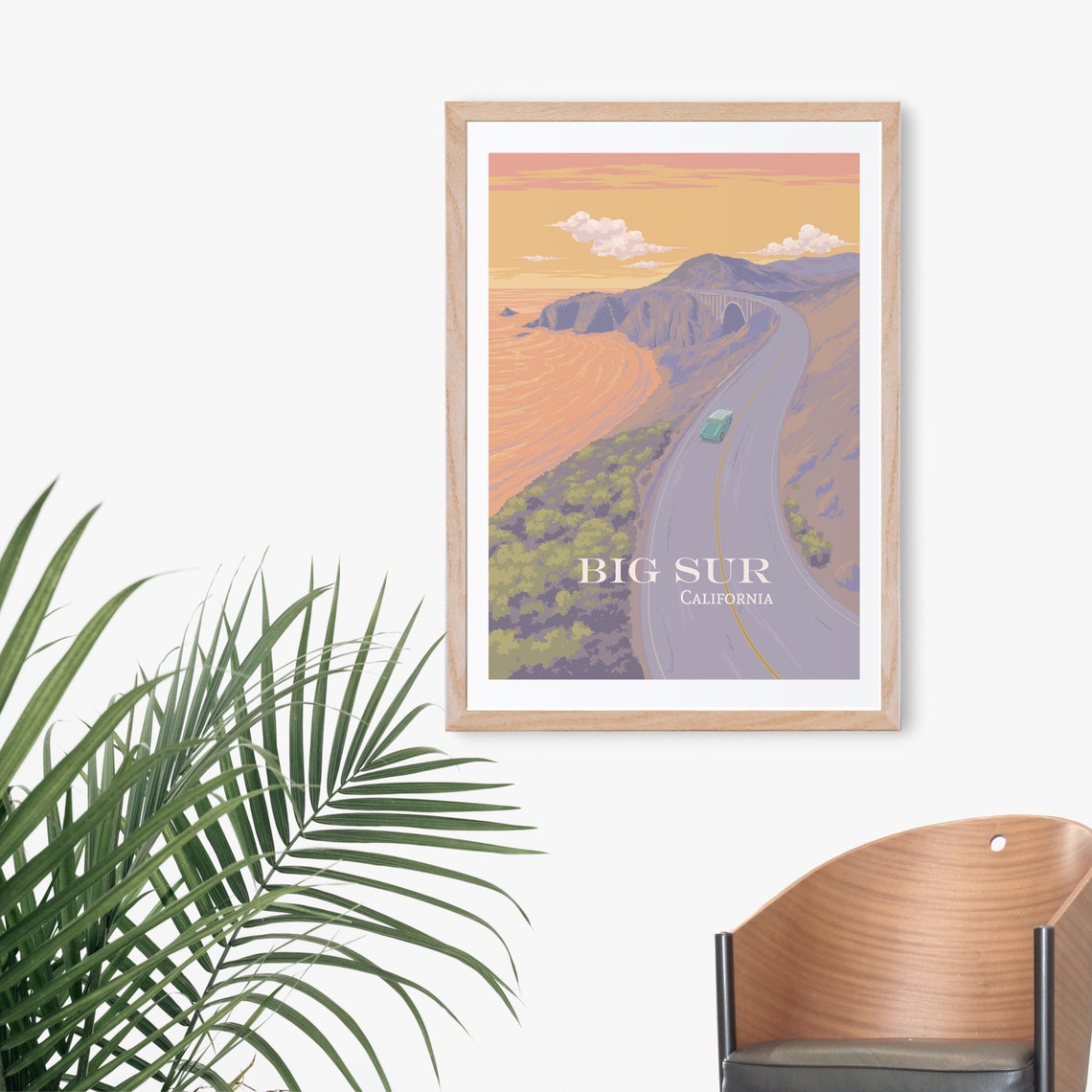 Big Sur California Travel Poster Usa Route 1 Road Trip Oregon Vintage Americana National Park Poster Pacific Coast Highway Art Print - Image 3
