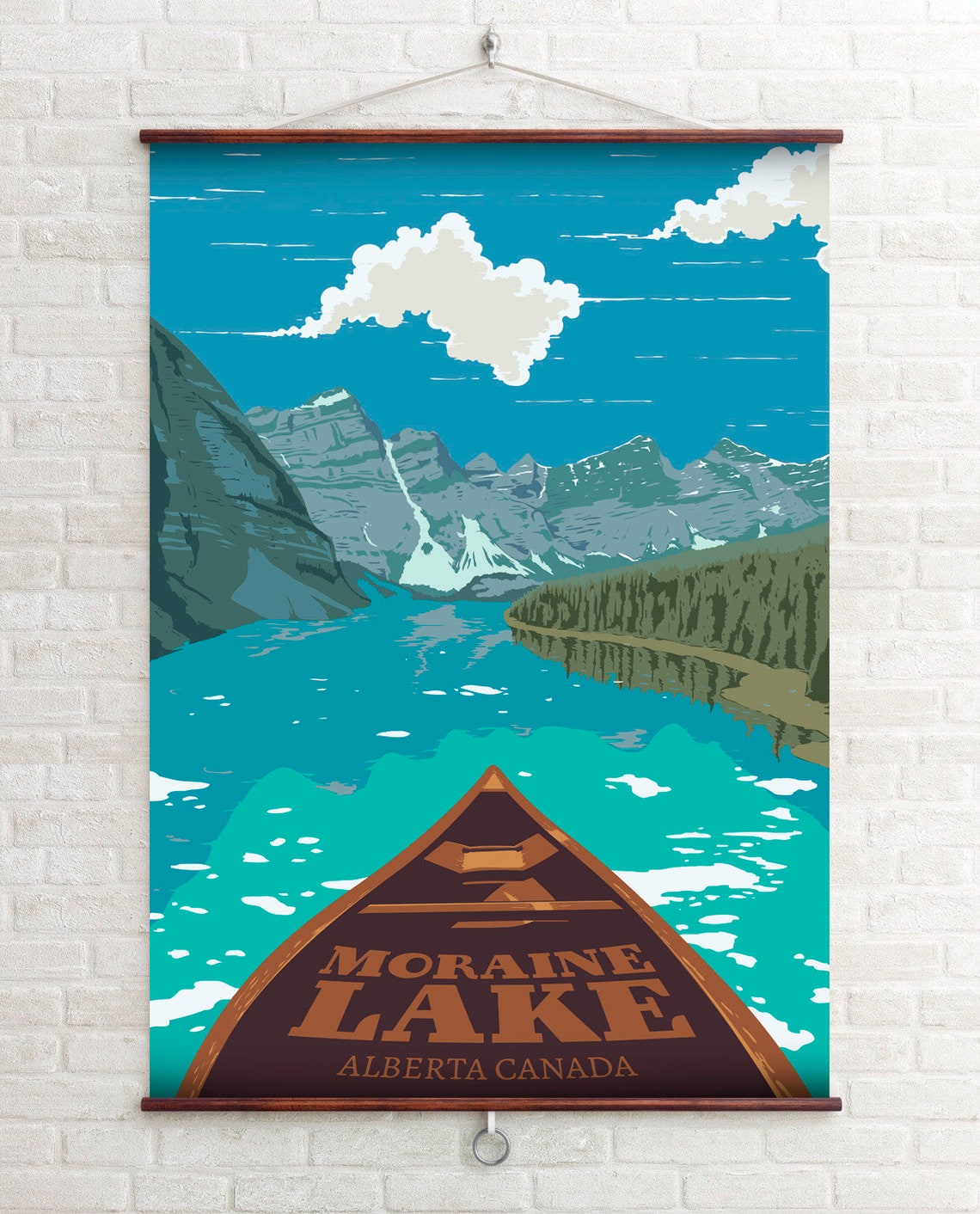 Moraine Lake Canada Poster Banff National Park Print Rocky Mountains Alberta Canadian National Park Travel Print Lake Louise Wpa Art - Image 3
