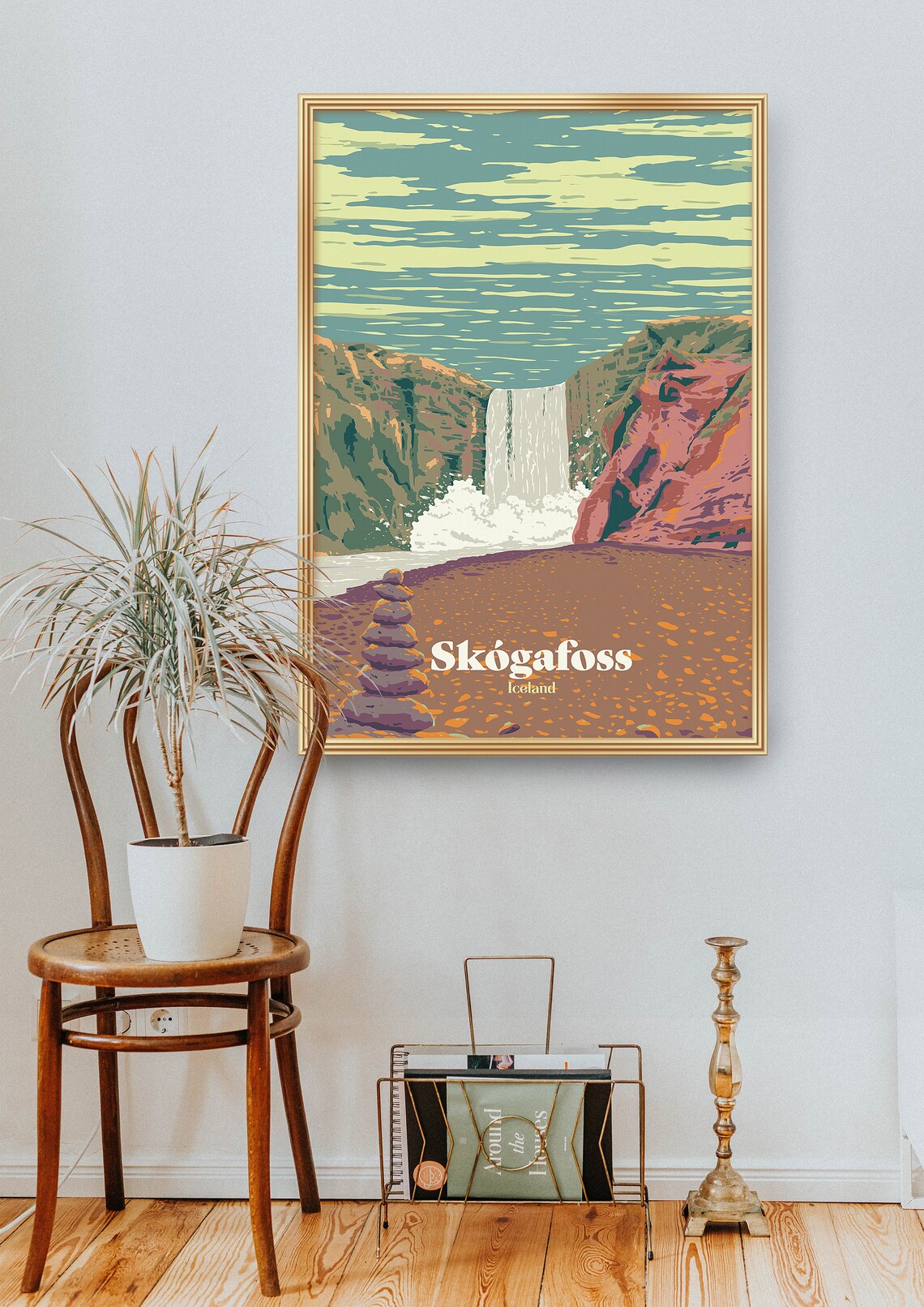 Skogafoss Iceland Retro Travel Poster, National Park - Image 2