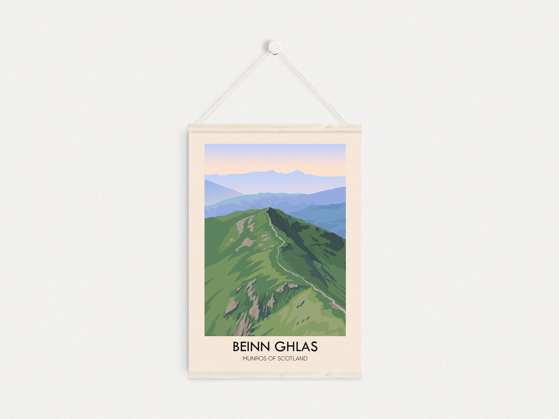 Beinn Ghlas Vintage Travel Poster, Scottish Highlands - Image 4