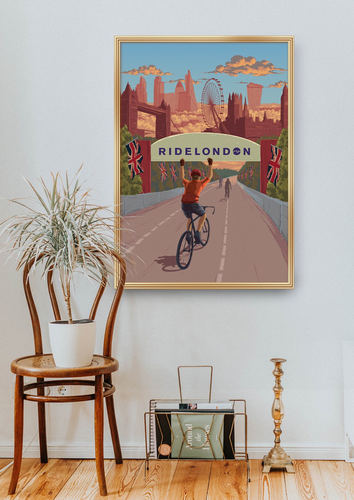 Ride London Surrey 100 Cycling Poster Cycle Touring Sportive Box Hill 100 Mile Bike Ride Prudential Cycling Print Lejog Travel Poster - Image 2