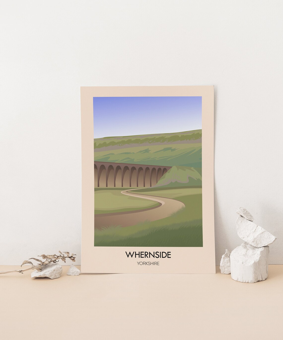 Whernside Yorkshire Ribblehead Viaduct Three Peaks Vintage Travel Poster - Image 3