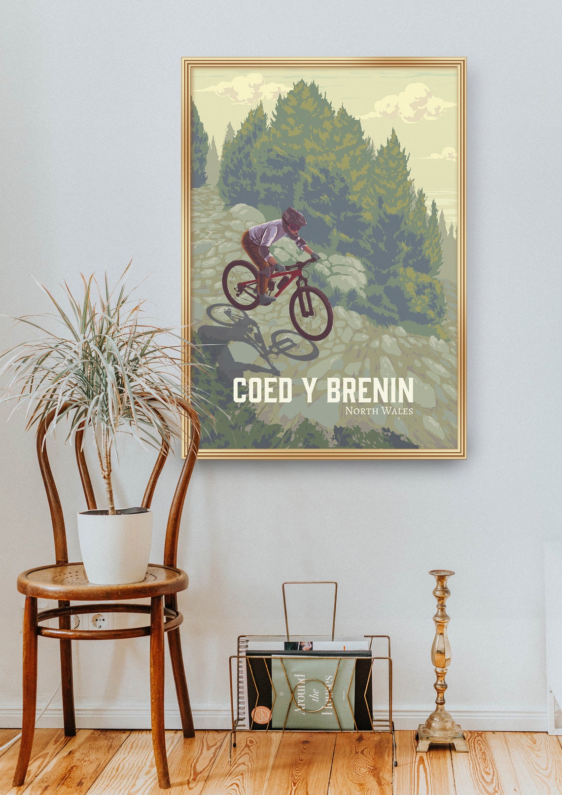 Coed Y Brenin Mountain Biking Poster Snowdonia National Park North Wales Cadair Idris Forest Mtb Trail Bike Park Wales Cycling Art - Image 2