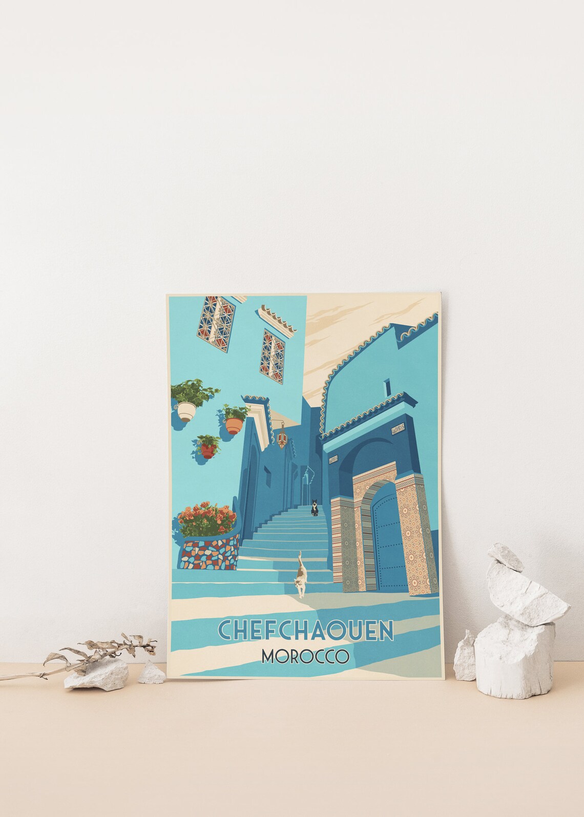 Chefchaouen Morocco Vintage Travel Poster Art Print - Image 4