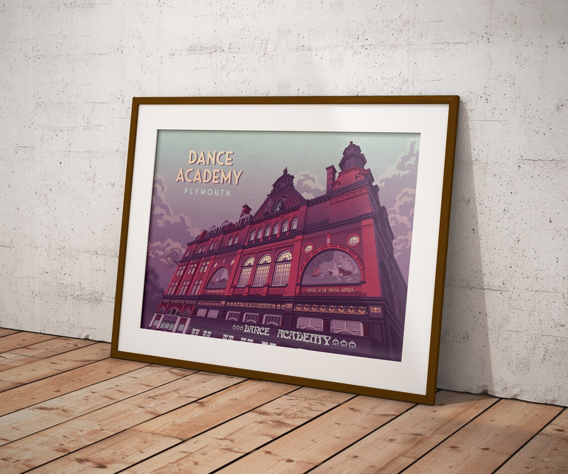 Dance Academy Plymouth Travel Poster, 90s Rave - Image 3