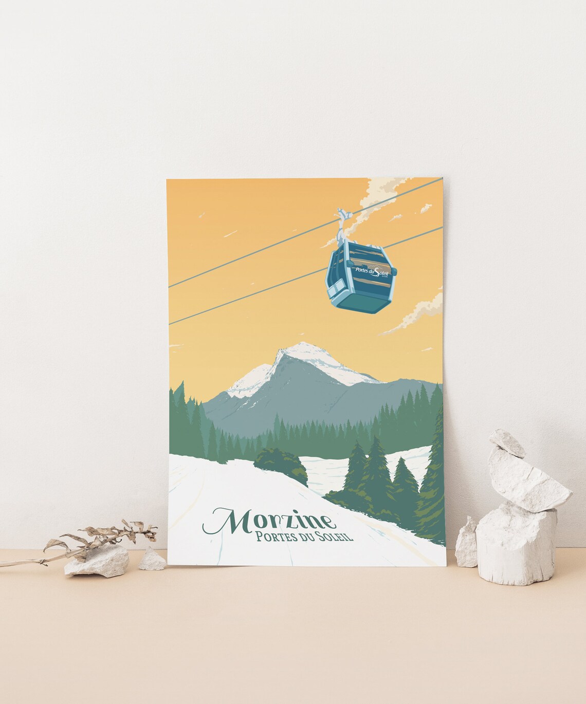 Morzine Ski Resort Vintage Travel Poster, French Alps - Image 4