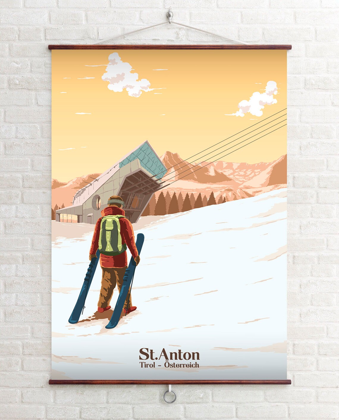 St Anton Ski Resort Austria Tirol Vintage Travel Poster - Image 4