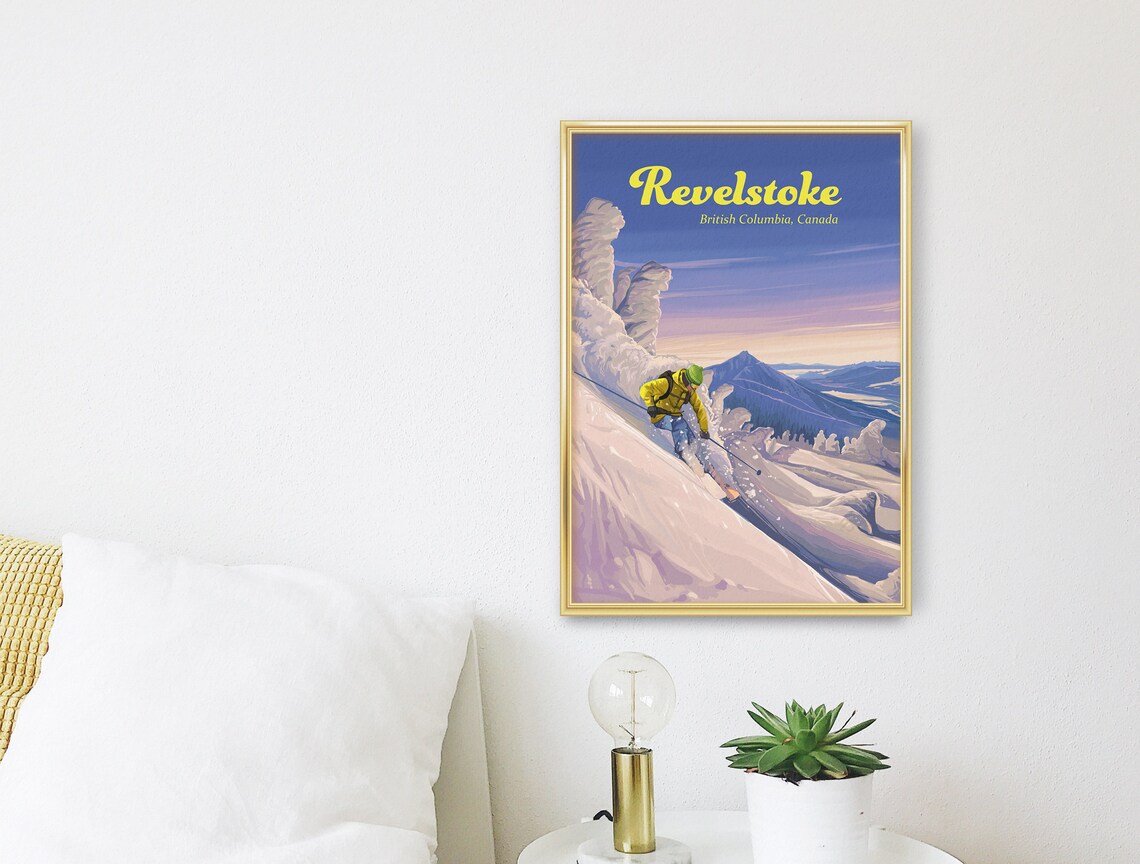 Revelstoke Ski Resort Vintage Travel Poster - Image 3