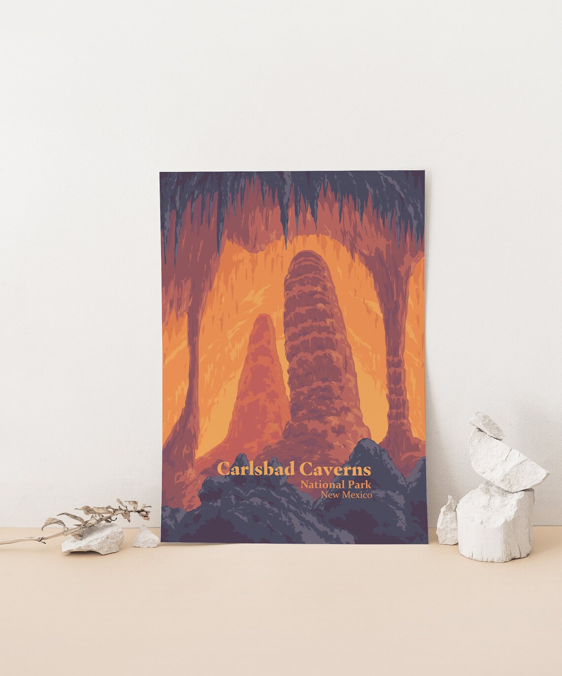 Carlsbad Caverns National Park Poster New Mexico Usa Travel Print Vintage Travel Print Guadalupe Mountains The Big Room Retro Art Gift - Image 4