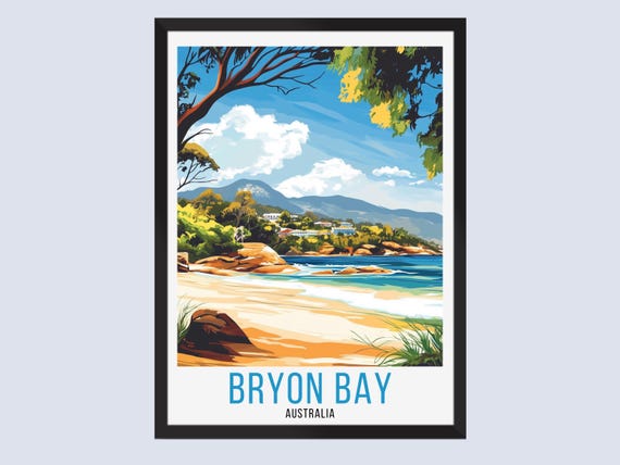 Bryon Bay Travel Poster Australia Print Wall Art Home Decor Artwork