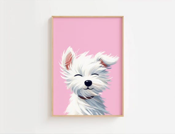Terrier On A Windy Day Print Girls Bedroom Decor Girl Nursery Kids Room Playroom Quote Wall Art