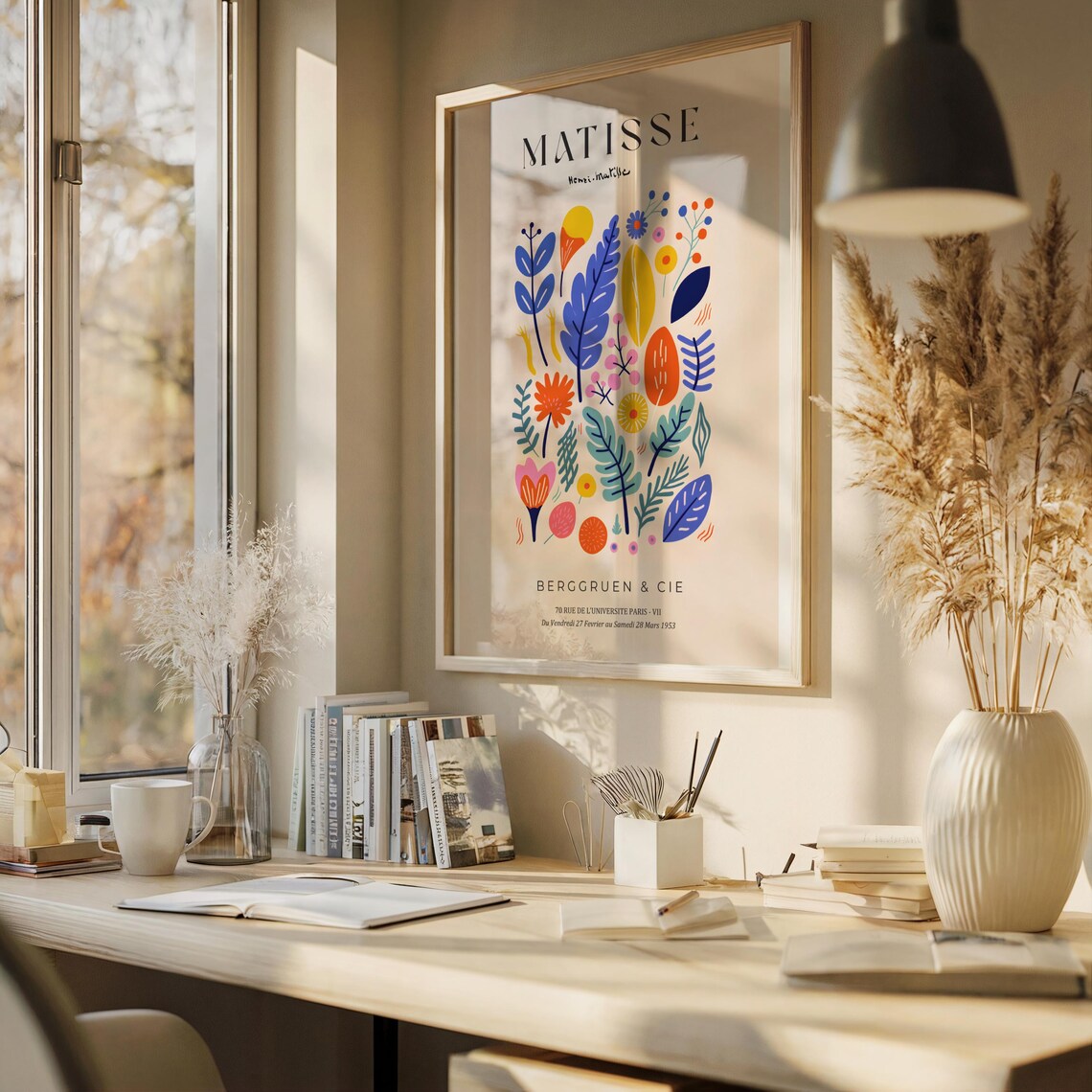 Matisse Inspired Floral Art, Boho Modern Decor - Image 2