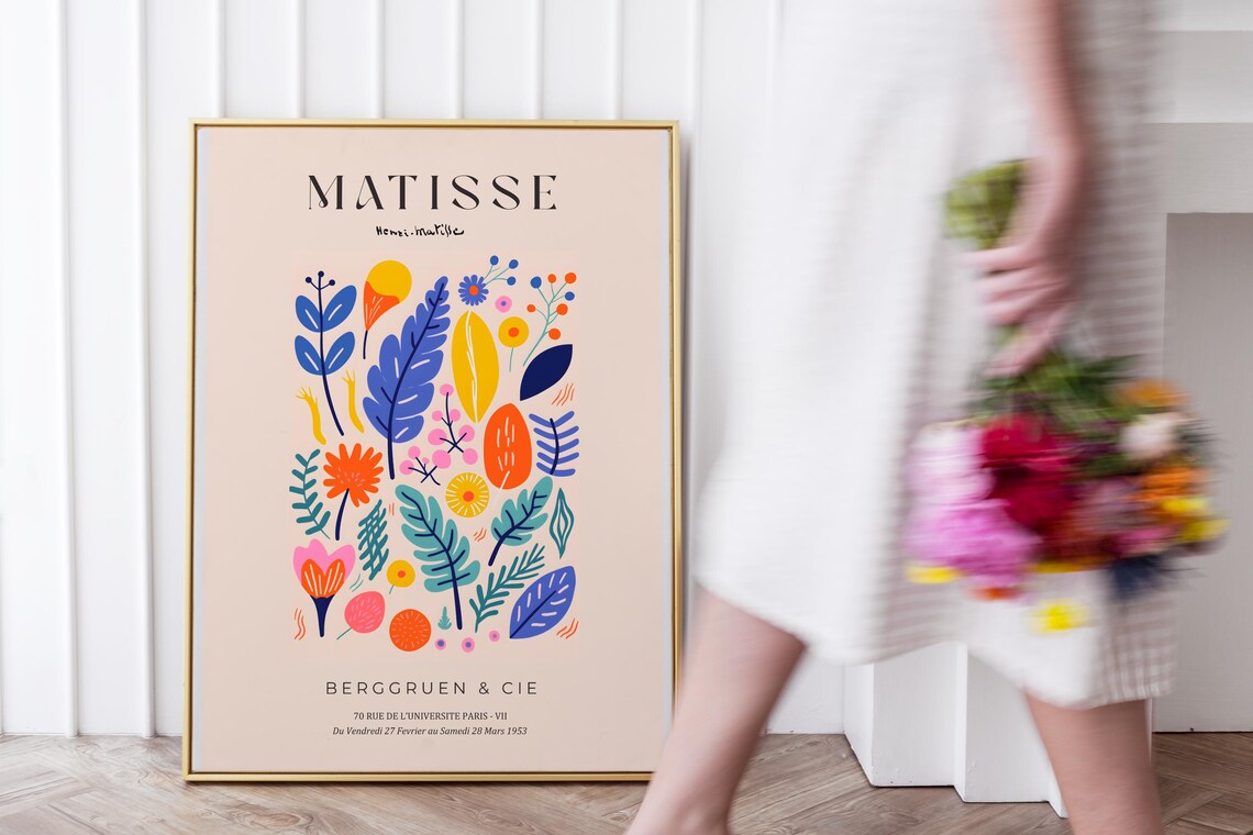 Matisse Inspired Floral Art, Boho Modern Decor - Image 6