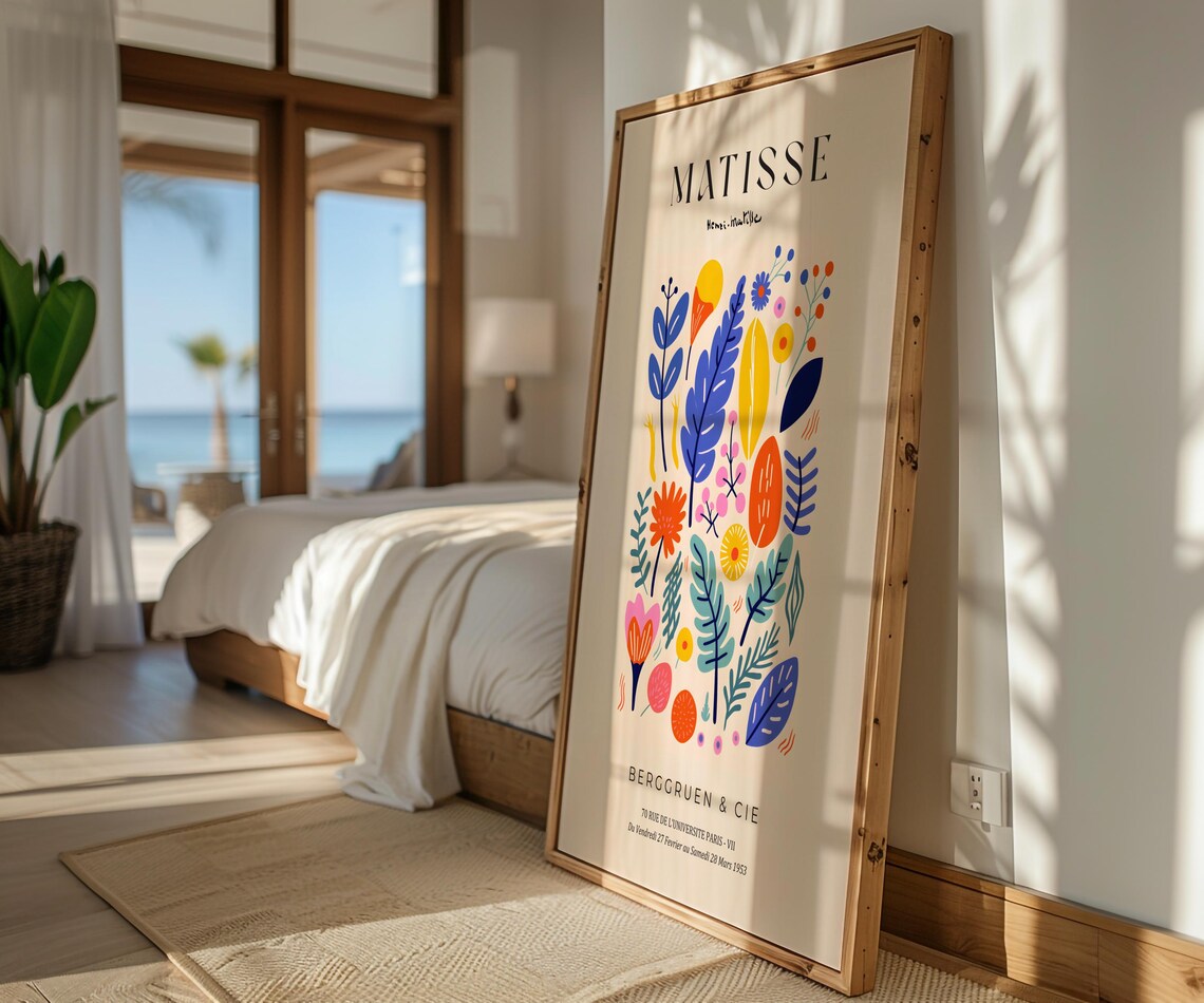 Matisse Inspired Floral Art, Boho Modern Decor - Image 4
