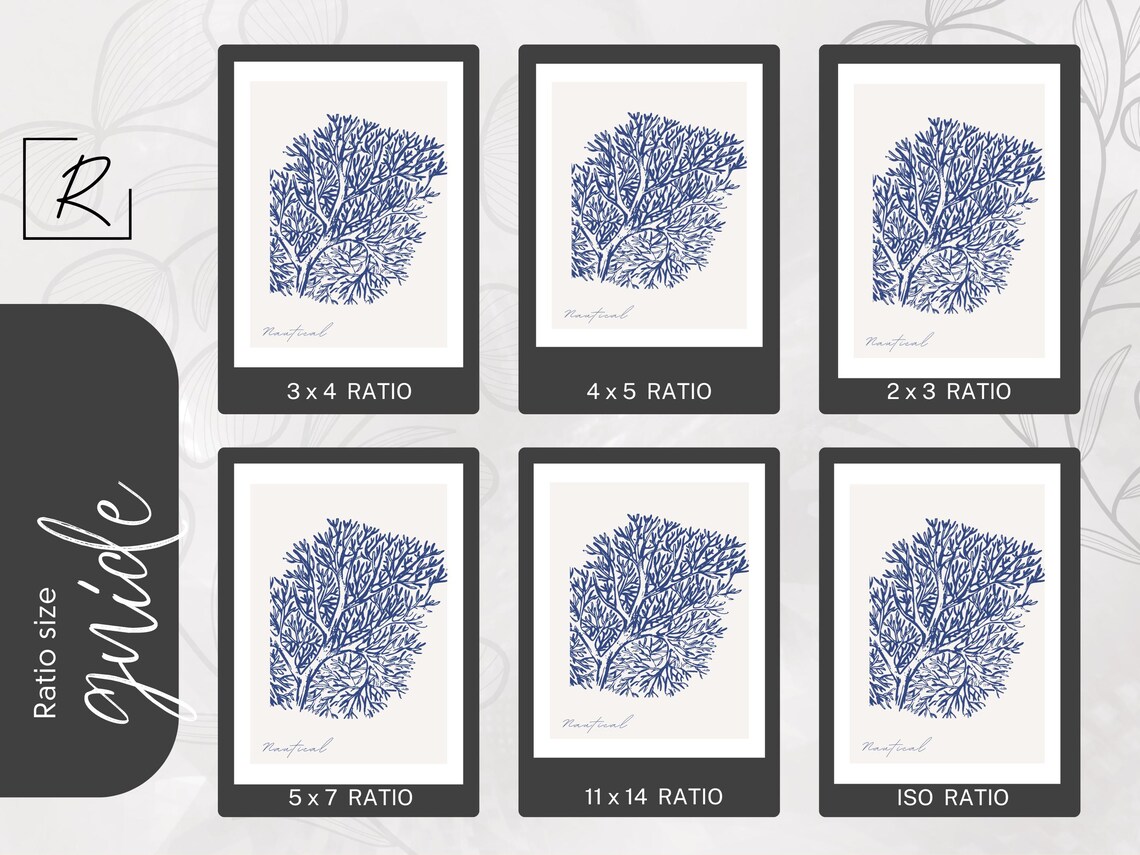 Minimalist Coral Line Drawing, Nautical Art - Image 4