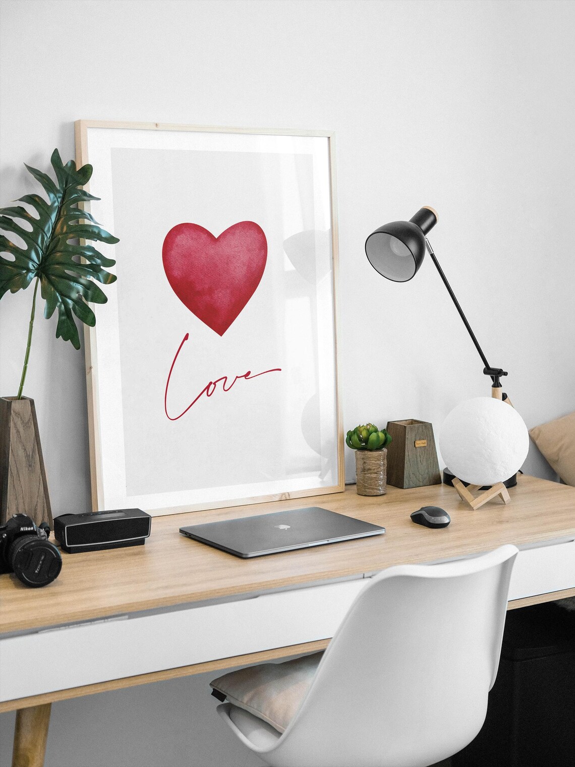 Red Watercolor Heart, Minimalist Love Poster - Image 6