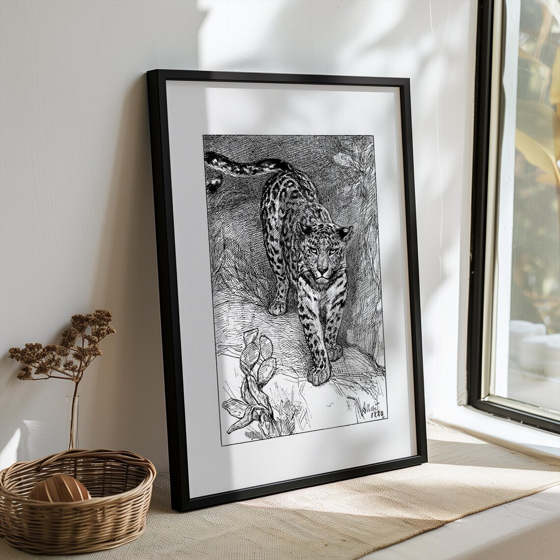 Vintage Leopard Art Print, Antique Animal Illustration - Image 3