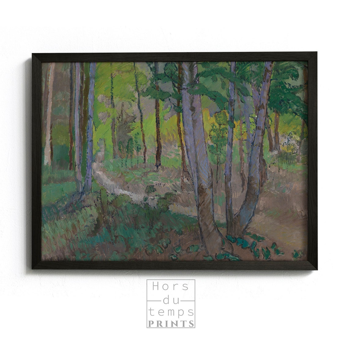 Vintage Muted Forest Art Green Tonal Landscape Painting Hors Du Temps Prints - Image 2
