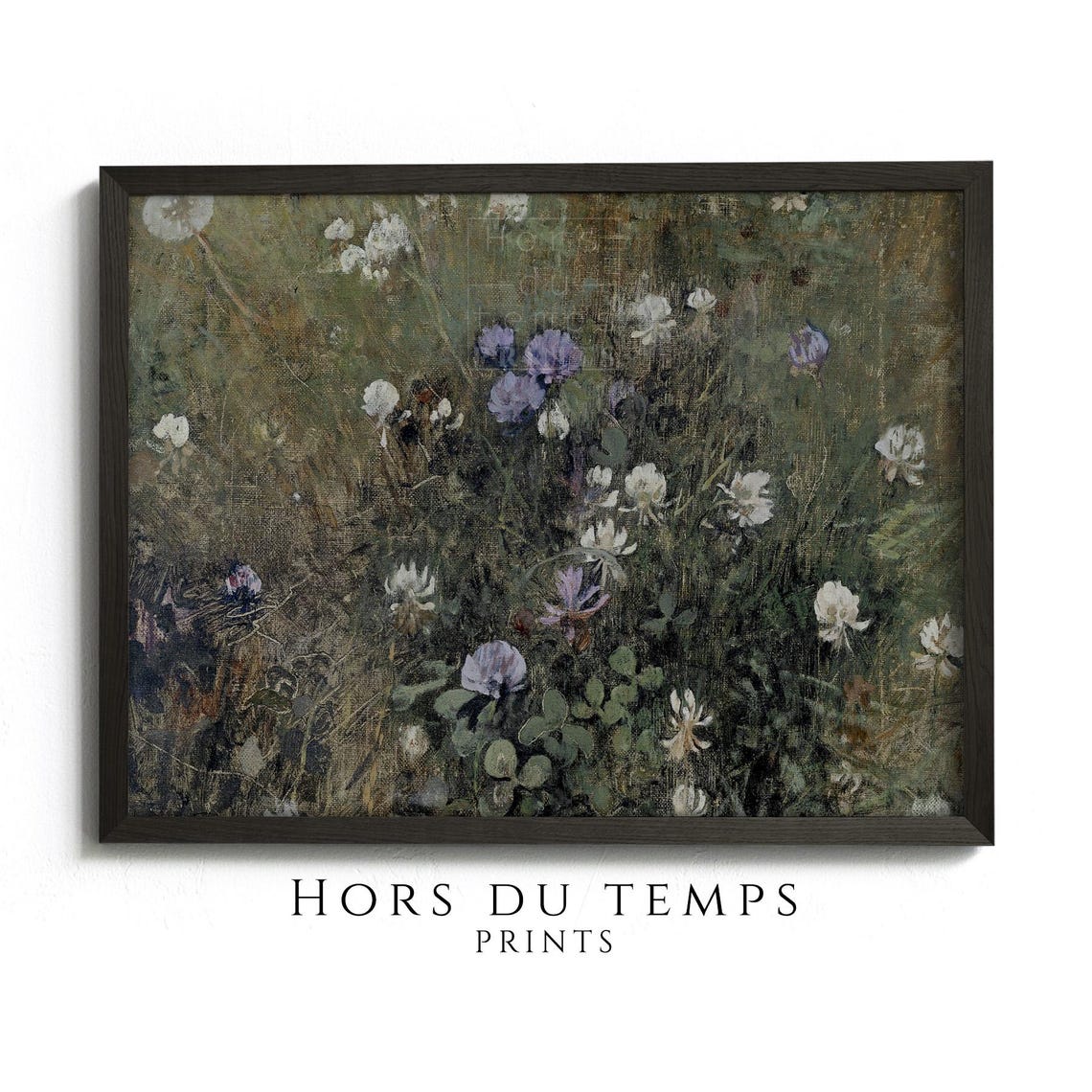 Wildflower Meadow White Purple Blooms Painterly Vintage Floral Poster