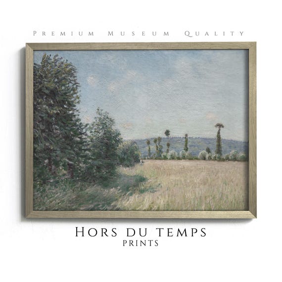 Soft Pastel Countryside Landscape Muted Tones Field Vintage Painting Rustic Cottagecore Wall Art Hors Du Temps Prints