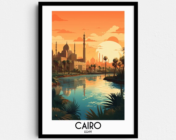 Cairo Travel Wall Art Egypt Painting Gifts Africa Home Decor Prints Posters Middle East Handmade Art