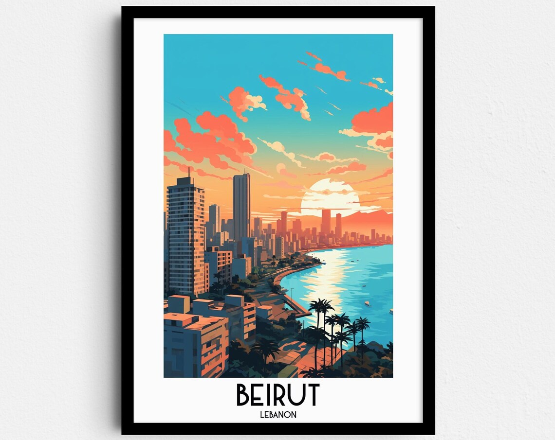 Beirut Travel Poster, Lebanon Asia Home Decor