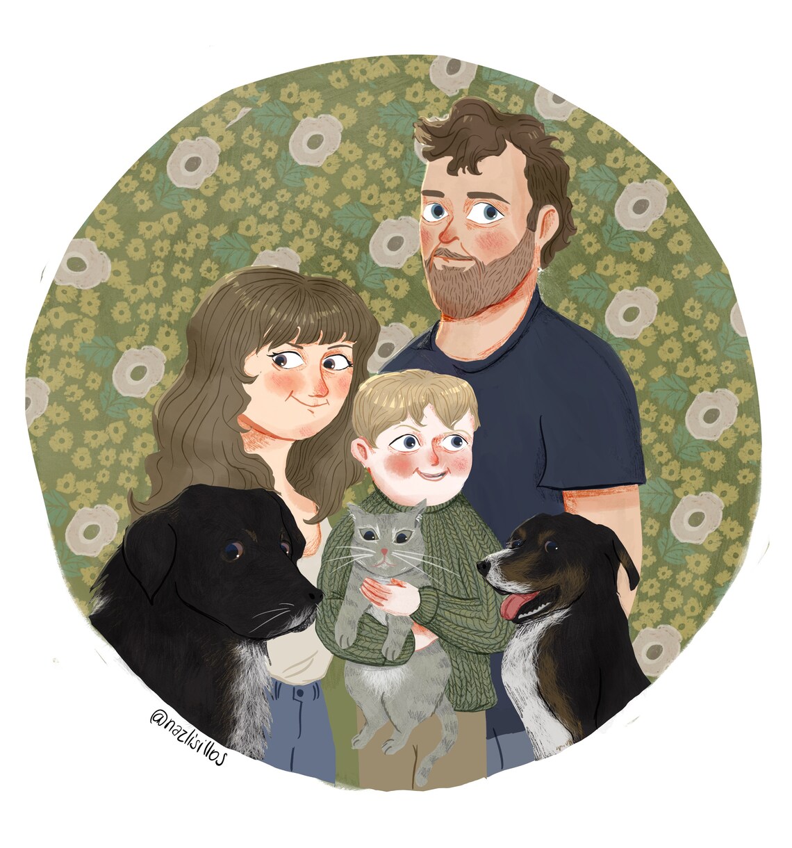 Custom Family Portrait From Photo, Christmas Gift - Image 2