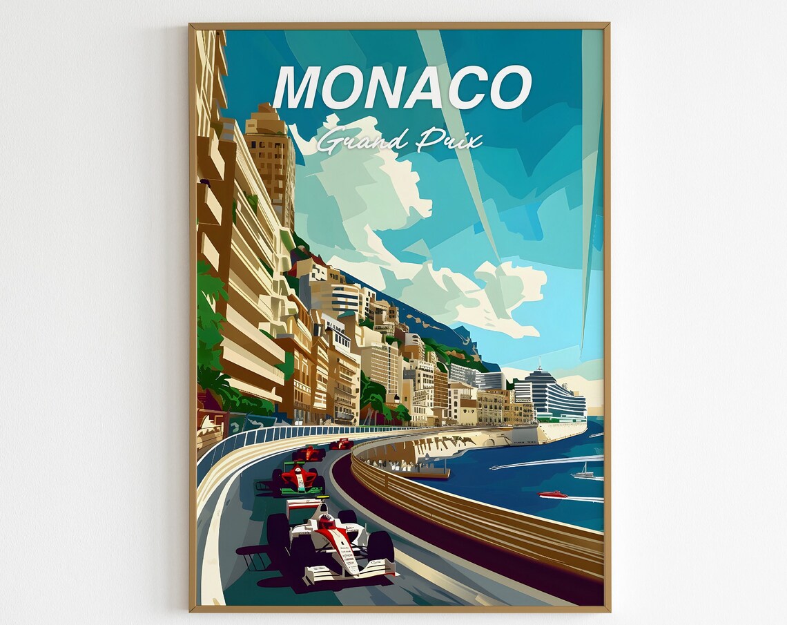 Monaco Grand Prix Formula 1 Street Circuit Racing Art Poster