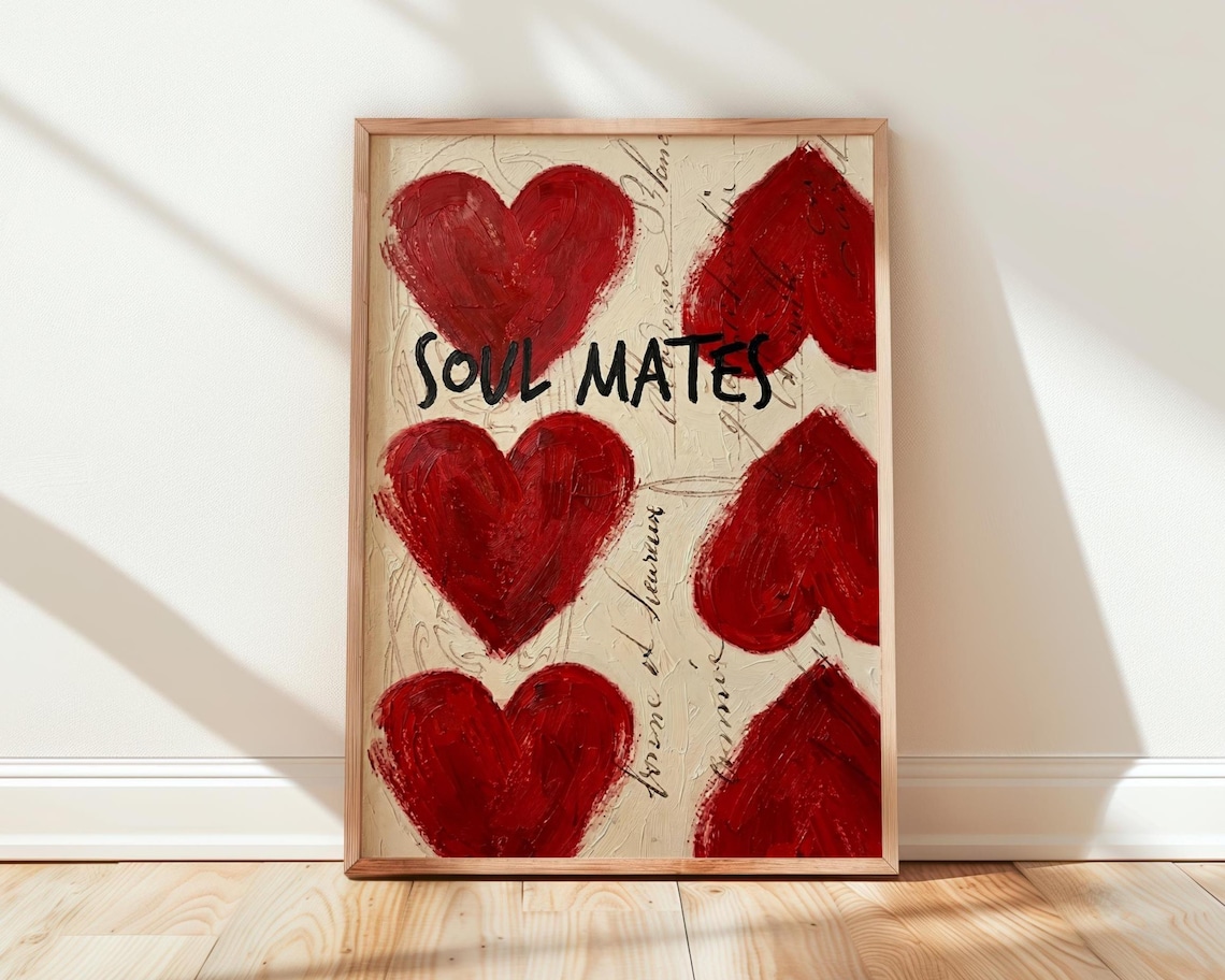 Soulmates, Romantic Heart Wall Art Print