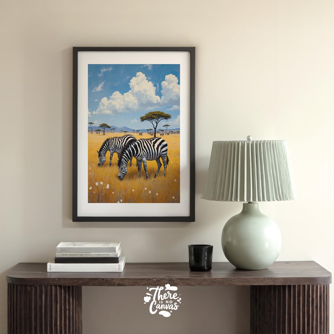Savanna Zebra Landscape Print African Wildlife Art