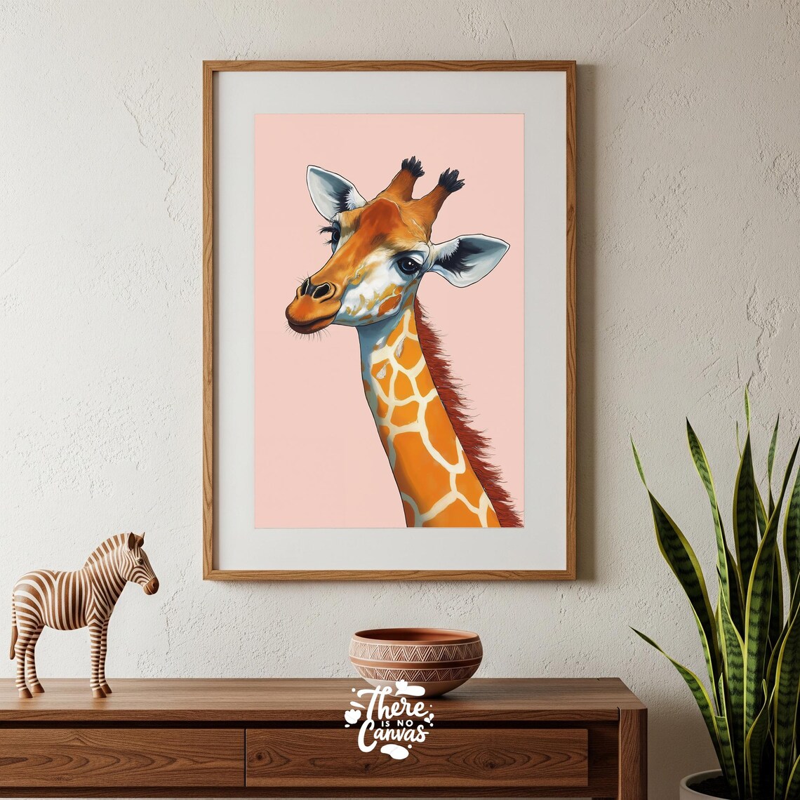 Giraffe Pastel Art Print Gentle Gaze Minimalist Animal Decor