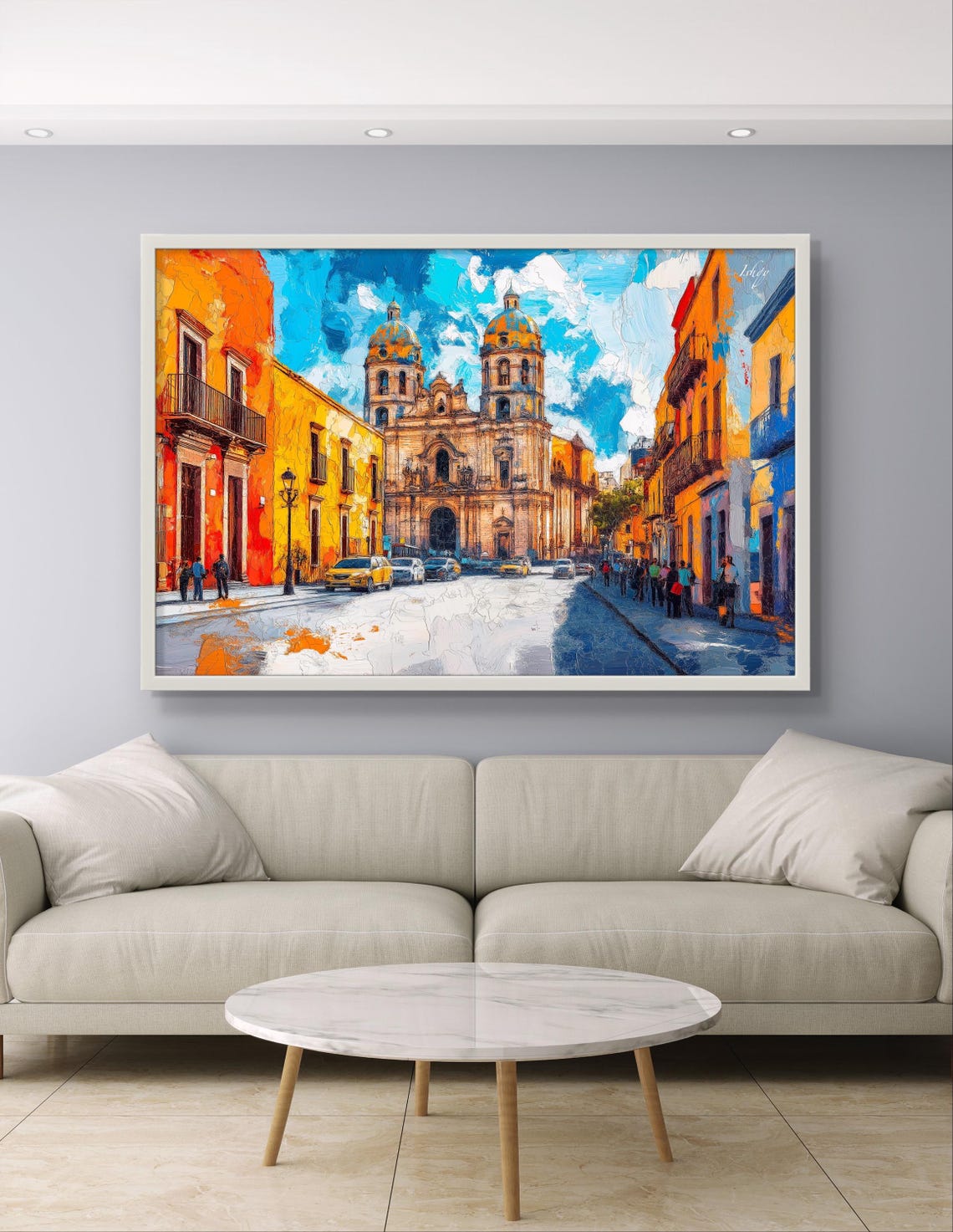 Puebla Cathedral Colonial Street Baroque Mexico Travel Poster - Image 3