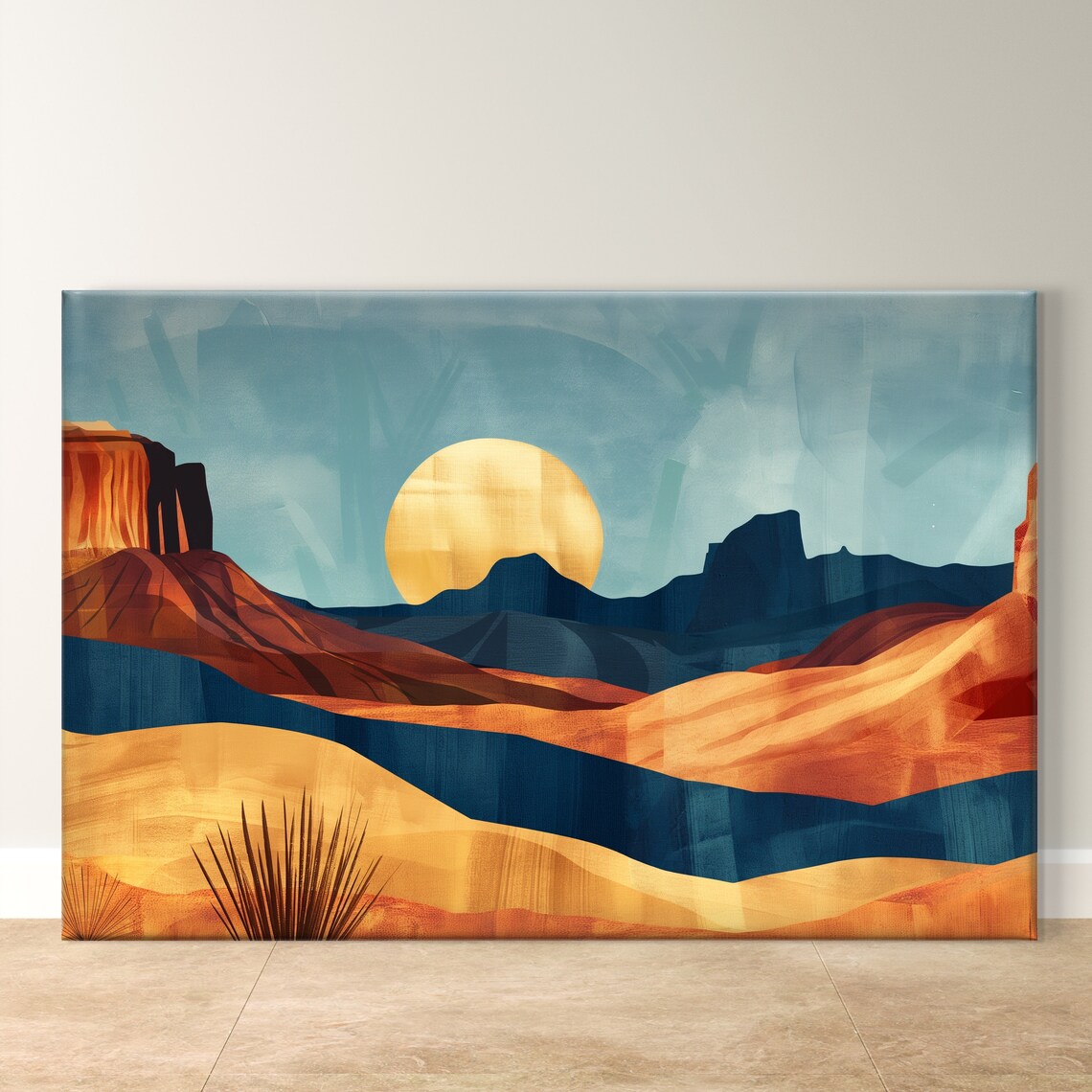 Desert Sunset Southwest Landscape, Boho Art Print