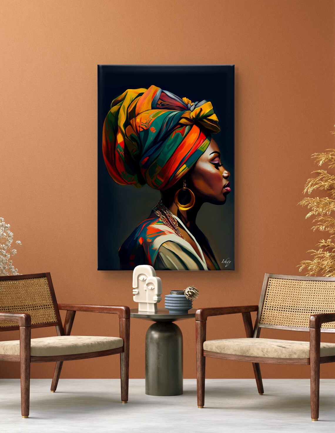 African Woman Turban Art Print, Cultural Decor - Image 5