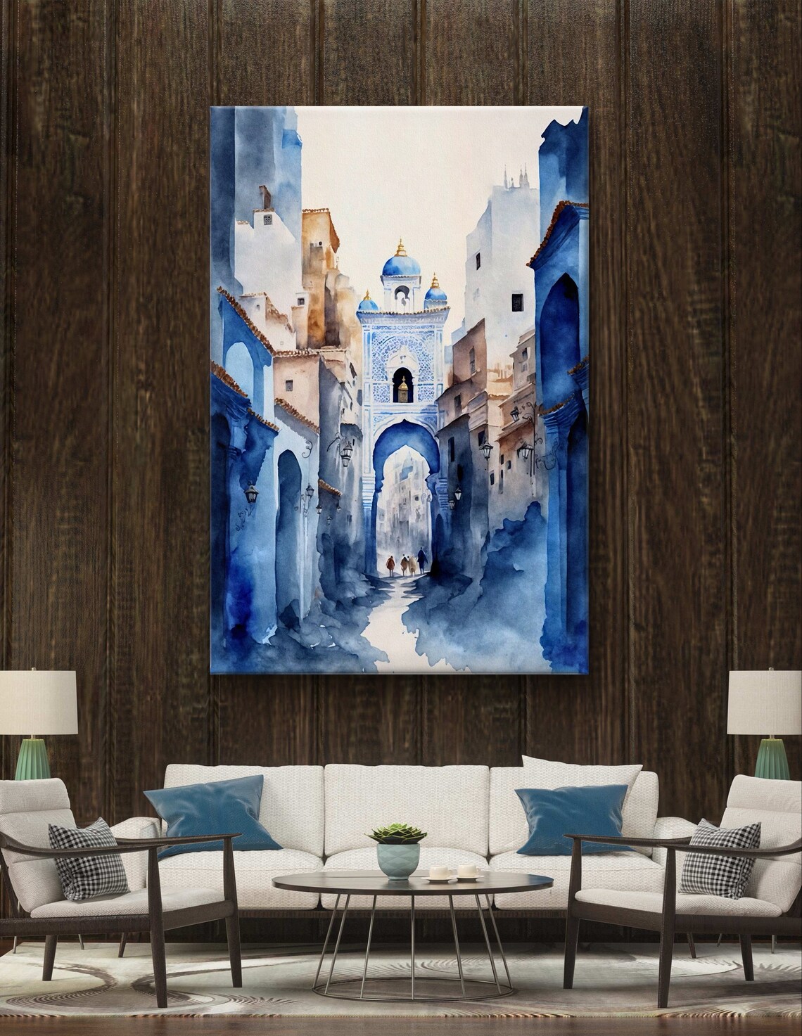 Chefchaouen Moroccan Blue City Travel Poster Art - Image 5