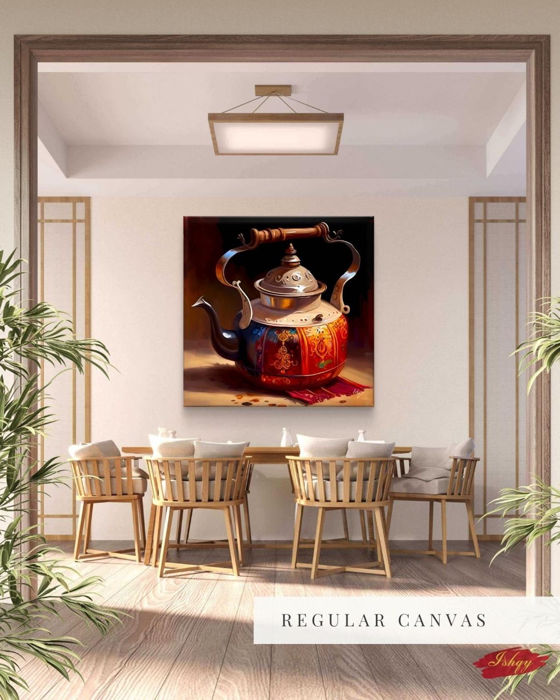 Ornate Red and Gold Decorated Traditional Teapot Kitchen Poster - Image 5