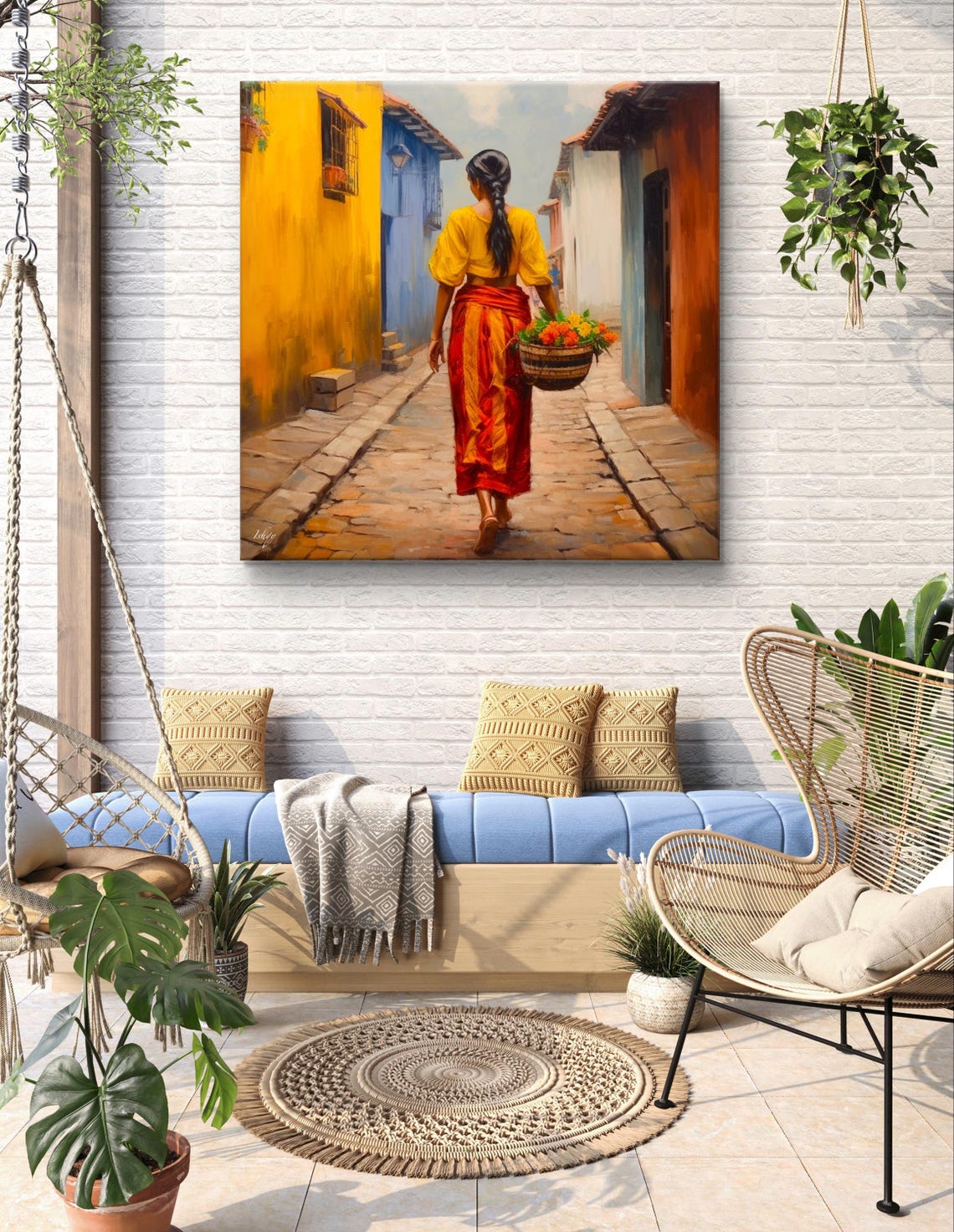Colombian Woman Art Framed Jardin Colombia Print Vibrant Wall Decor Cultural Colombian Art Living Room Art Colorful Travel Print - Image 6