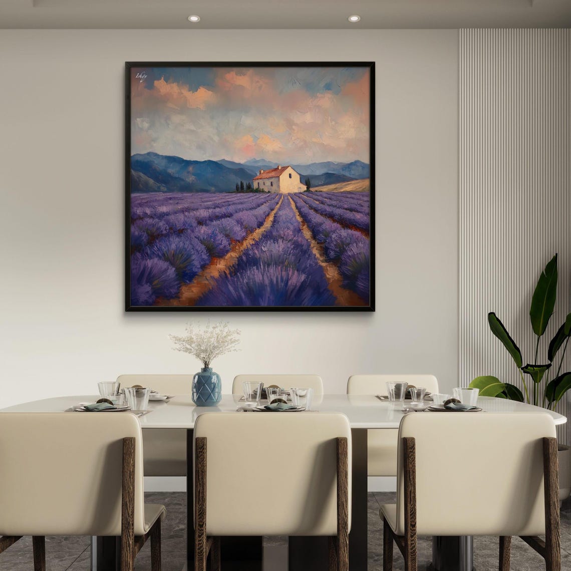 Purple Lavender Fields Stone Farmhouse Provence Countryside Art Poster - Image 2