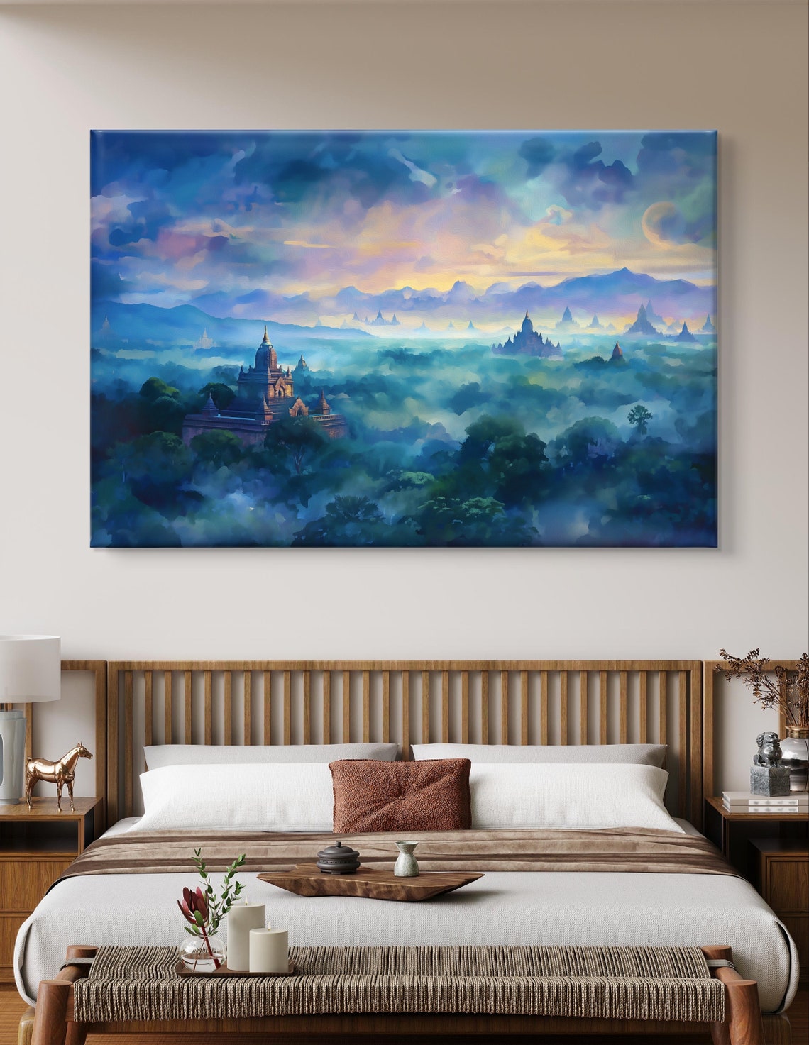 Bagan Myanmar Ancient Temples Rising Through Morning Mist Poster - Image 4