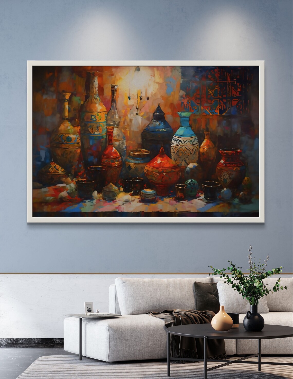 Moroccan Pottery and Vases Warm Still Life Art Home Decor Poster - Image 4