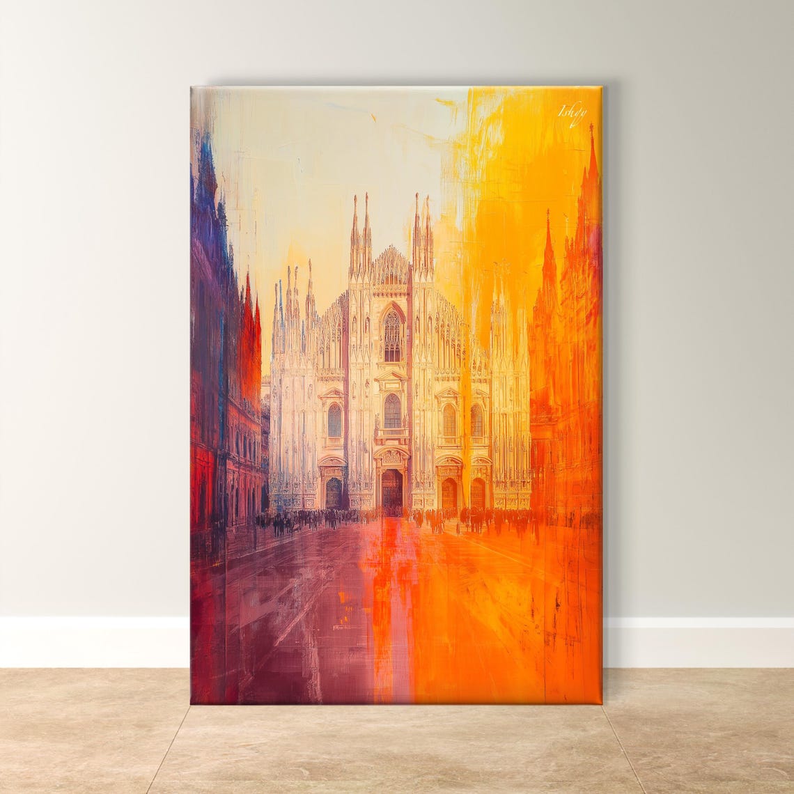 Duomo di Milano Cathedral Golden Sunset Hues Architectural Poster