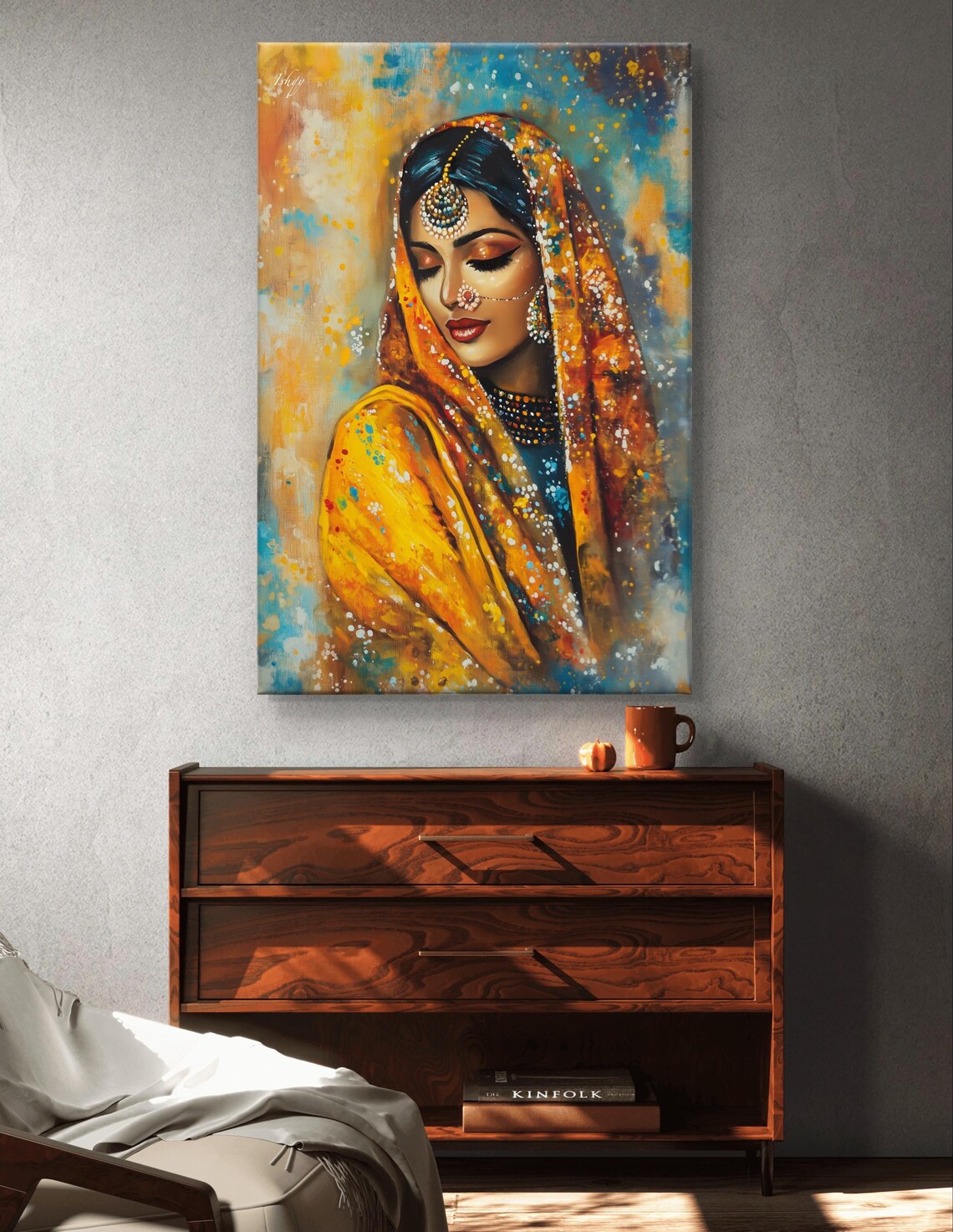 Punjabi Woman In Phulkari, Cultural Art Print - Image 6