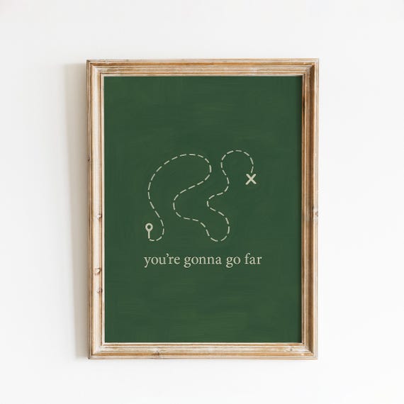Youre Gonna Go Far Lyric Poster Vintage Treasure Map Wall Art
