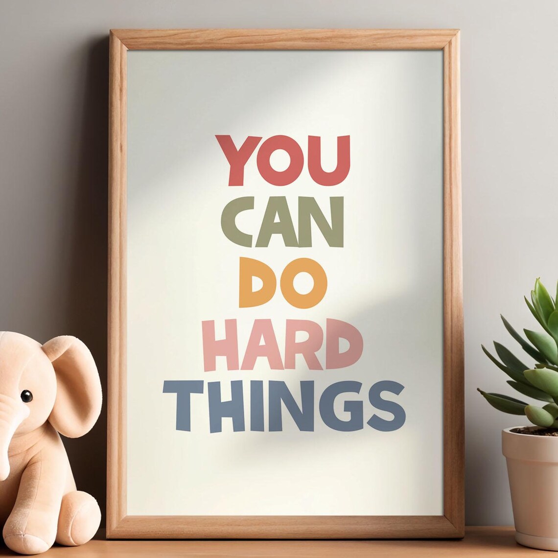 You Can Do Hard Things Pastel Colorful Inspirational Quote Poster
