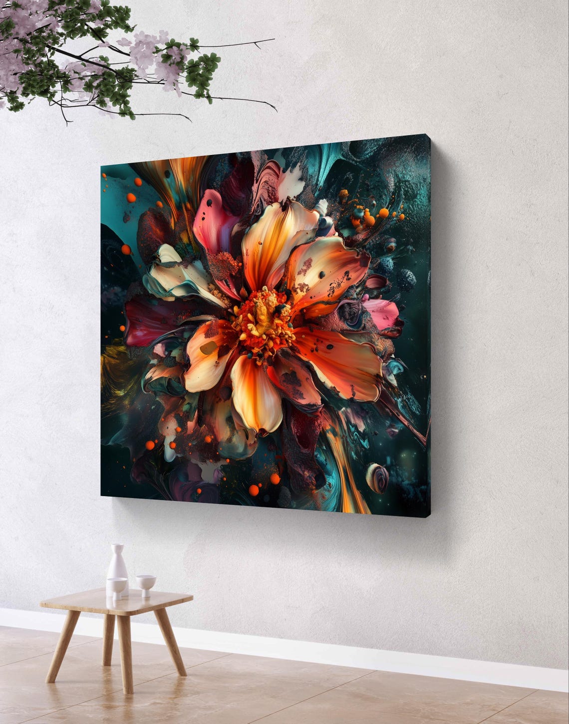 Vibrant Abstract 3D Flower Bloom Poster in Bold Colorful Modern Style - Image 5
