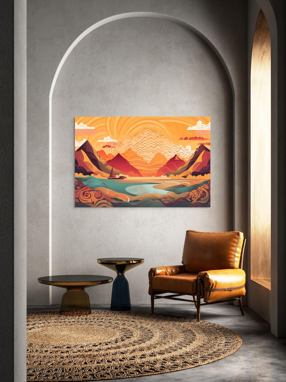 Golden Sand Dunes Egypt Desert Minimalist Boho Landscape Poster - Image 3